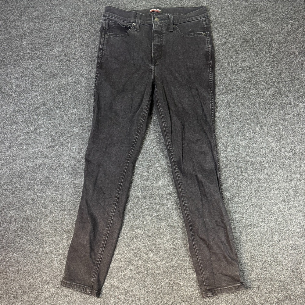 Kirkland Signature Skinny Jeans Womens 8 Gray Denim Cotton High Rise Dark Wash